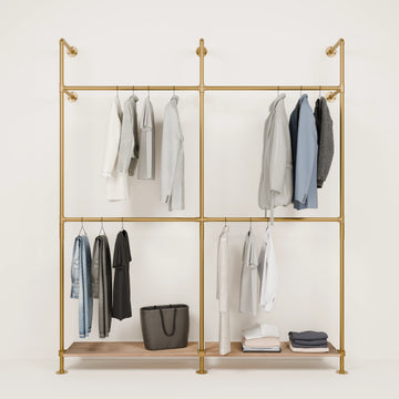 KIM DOUBLE 2 OAK – 2 Regalböden unten | Gold