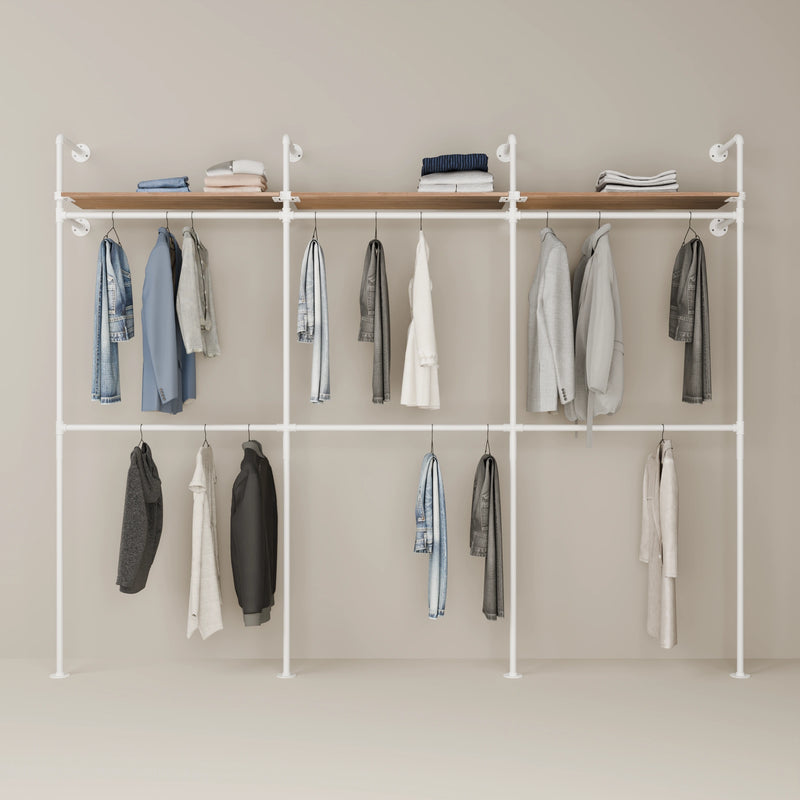 KIM DOUBLE 3 OAK – 3 top shelves | white