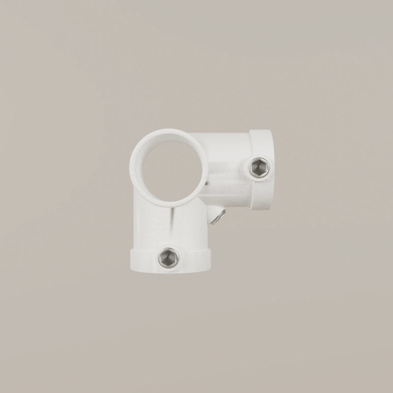 Raccord 3 voies d'angle Pince ouverte – Blanc