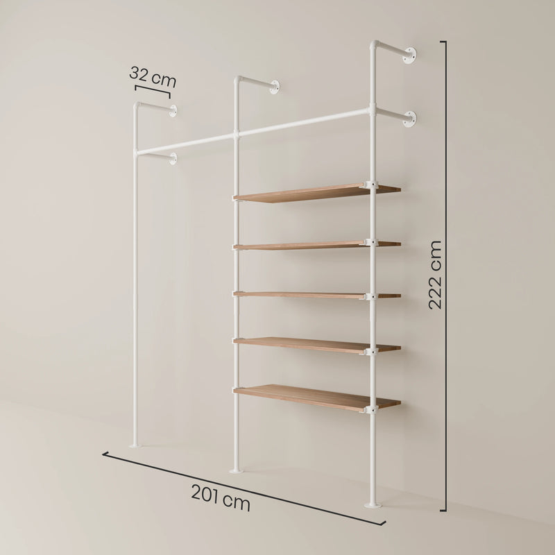 KIM 2 OAK – 5 étagères | blanc