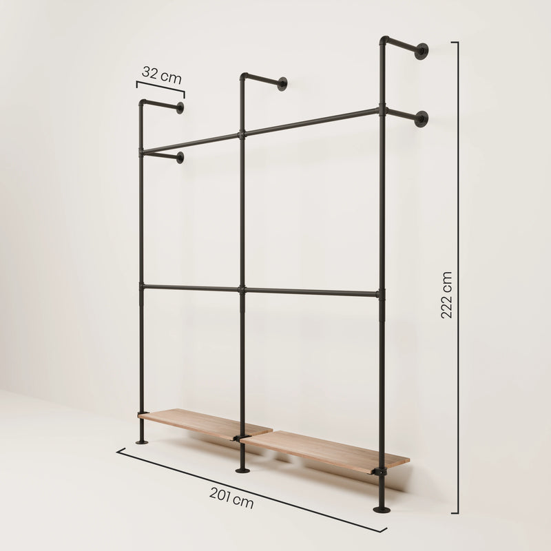 KIM DOUBLE 2 OAK – 2 étagères en bas