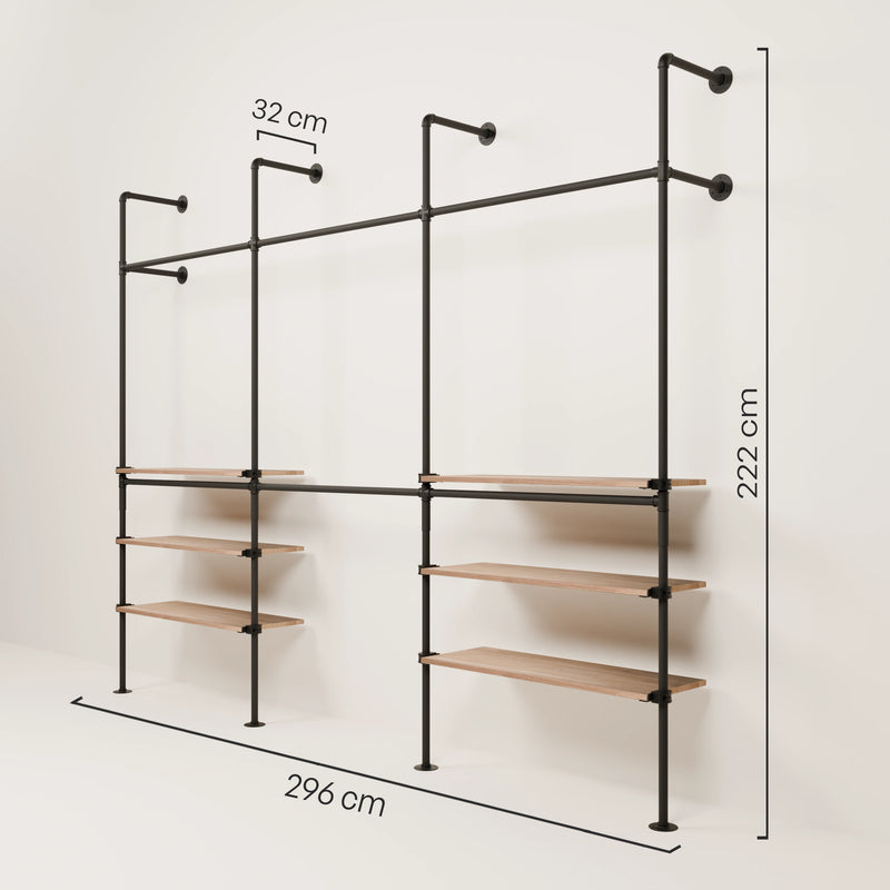 KIM DOUBLE 3 OAK – 6 étagères extérieures