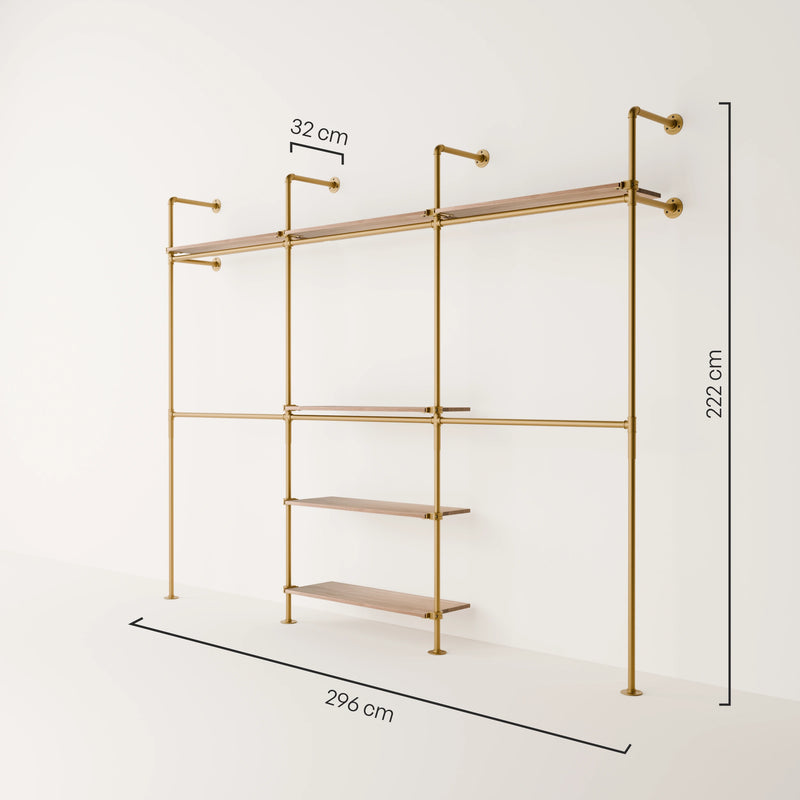 KIM DOUBLE 3 OAK – 6 étagères en haut | or