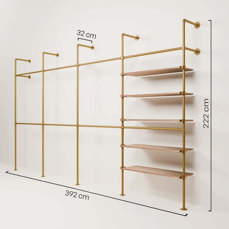 KIM DOUBLE 4 OAK – 5 étagères | or