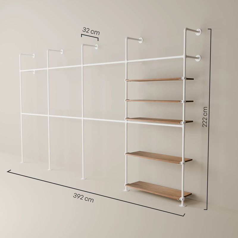 KIM DOUBLE 4 OAK – 5 étagères | blanc