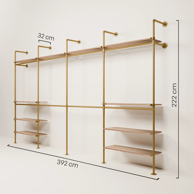 KIM DOUBLE 4 OAK – 10 étagères en haut | or