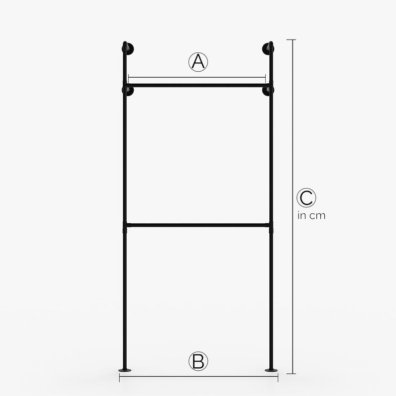 Na míru - KIM I Double – šatní skříň industrial | průmyslový design | černé trubky